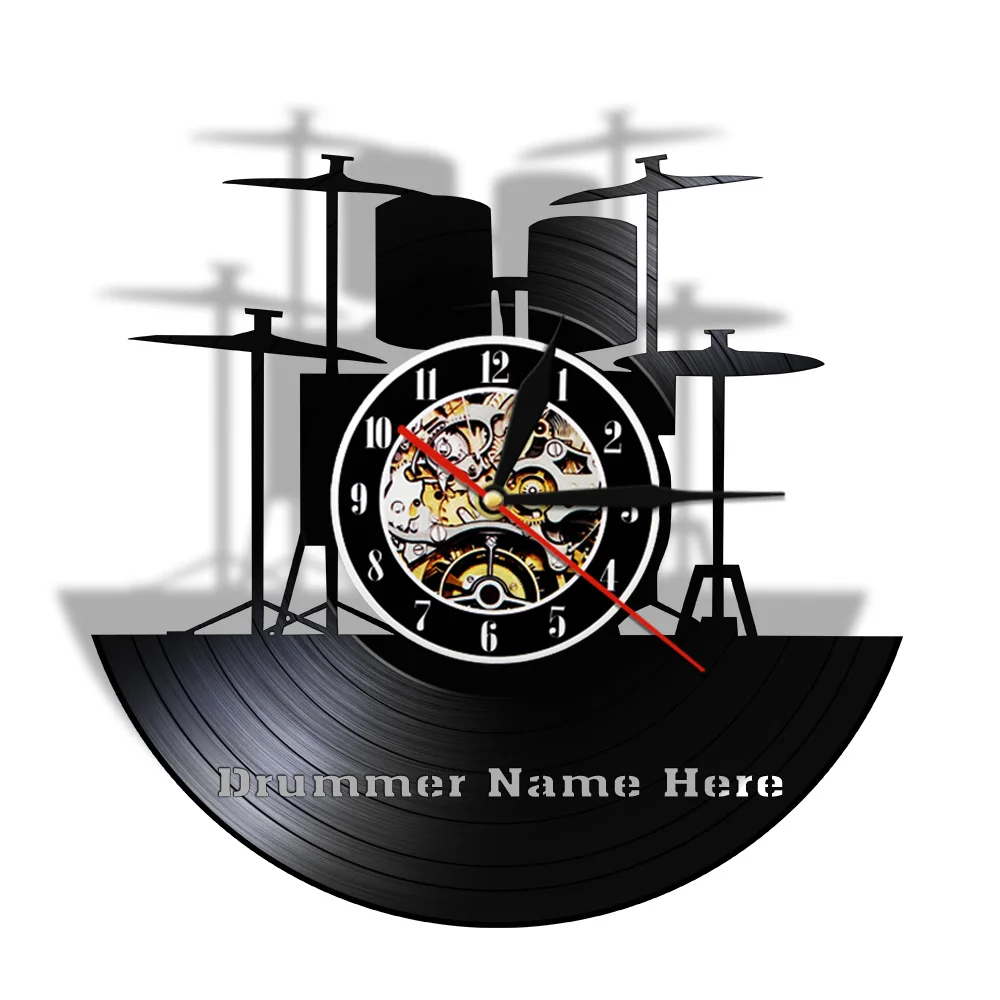 Барабанный набор виниловая запись настенные часы музыкальный браслет