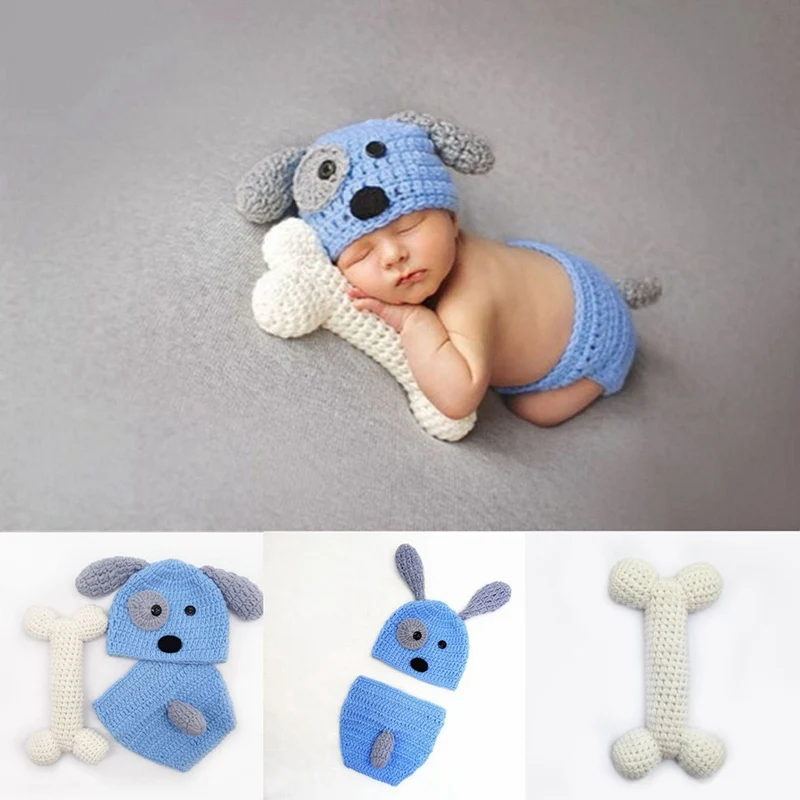 Accesorios de fotograf&iacute;a reci&eacute;n nacido Crochet tejido a mano beb&eacute; traje ropa para 0-6Months beb&eacute; fotograf&iacute;a ropa recuerdos para beb&eacute;s-0