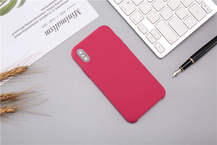 Мягкий резиновый силиконовый чехол для apple iphone xs max xr x 8 7 6 6s plus 5 5S se fundas официальная задняя крышка для телефона - Цвет: red