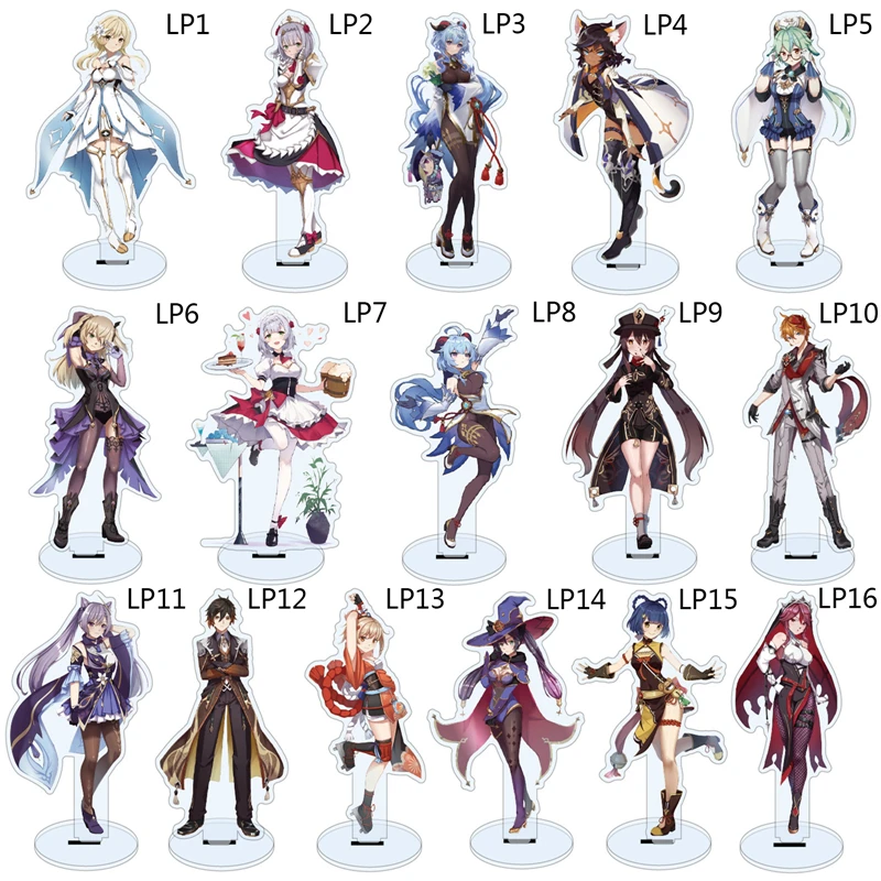 

15cm Anime Genshin Impact Acrylic Stand Diluc Venti Klee Zhongli Cosplay Figure Model Plate Desk Decor Standing Sign Fans Gifts