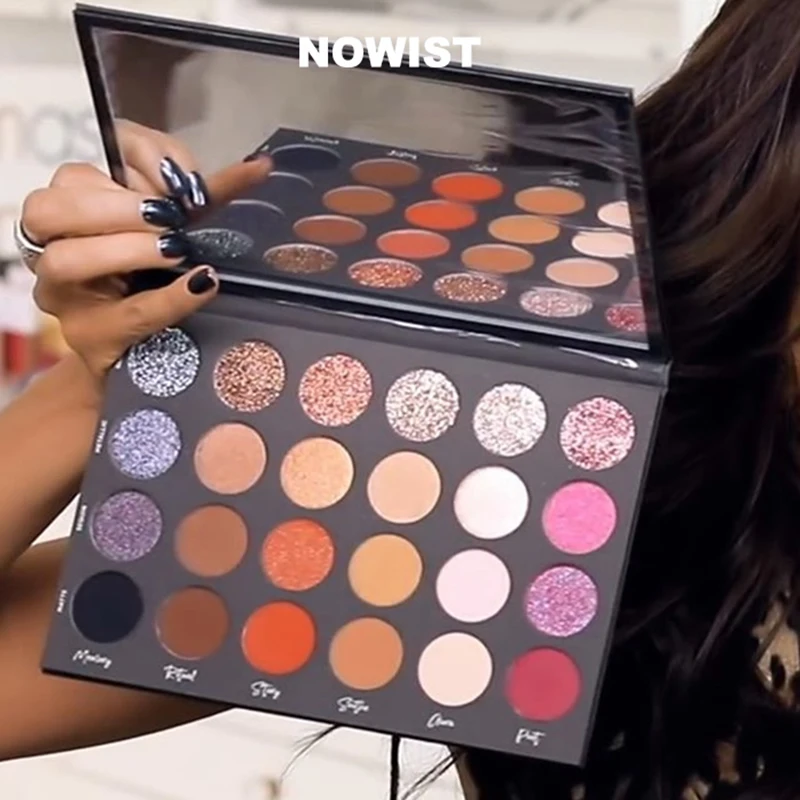 TATI BEAUTY 12 цветов мерцающие блестящие тени для век Пудра матовые тени румяна палитра косметический макияж brochas maquillaje с кистью - Цвет: TATI BEAUTY