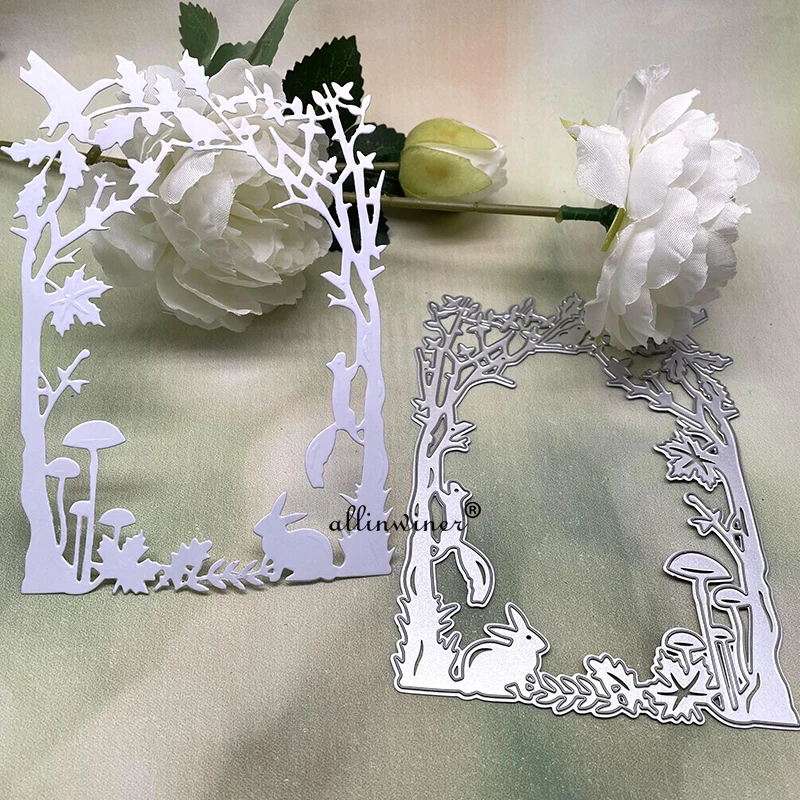 

Jungle animals floral frame DIY Craft Metal Cutting Die Scrapbook Embossed Paper Card Album Craft Template Stencil Dies
