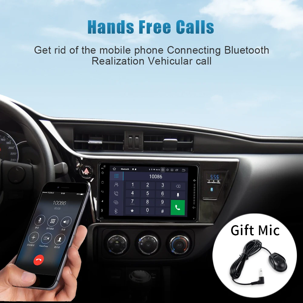 Автомобильный gps плеер Dasaita 7 &quotAndroid 9 0 Navi для Toyota Corolla Camry Prado RAV4 Hilux VIOS с 2G + 16G