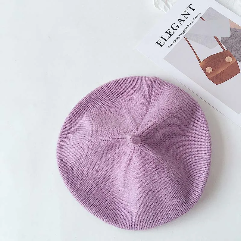 

2021 New Korean Baby Hat Berets For Girls Vintage Autumn Winter Knitted Cap Kids Infant Girl Bonnets Beret Hats Accessories