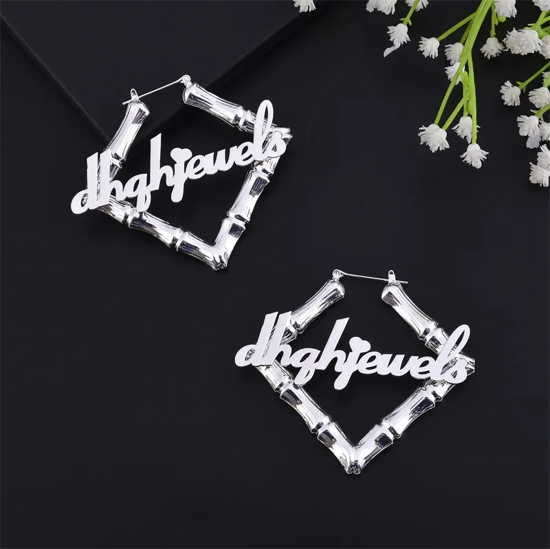 

Gosun Popular Hip-Hop Customize Jewelry Square Earrings Punk Large Earring Stainless Steel Earring Anti-Allergy Ear Needle