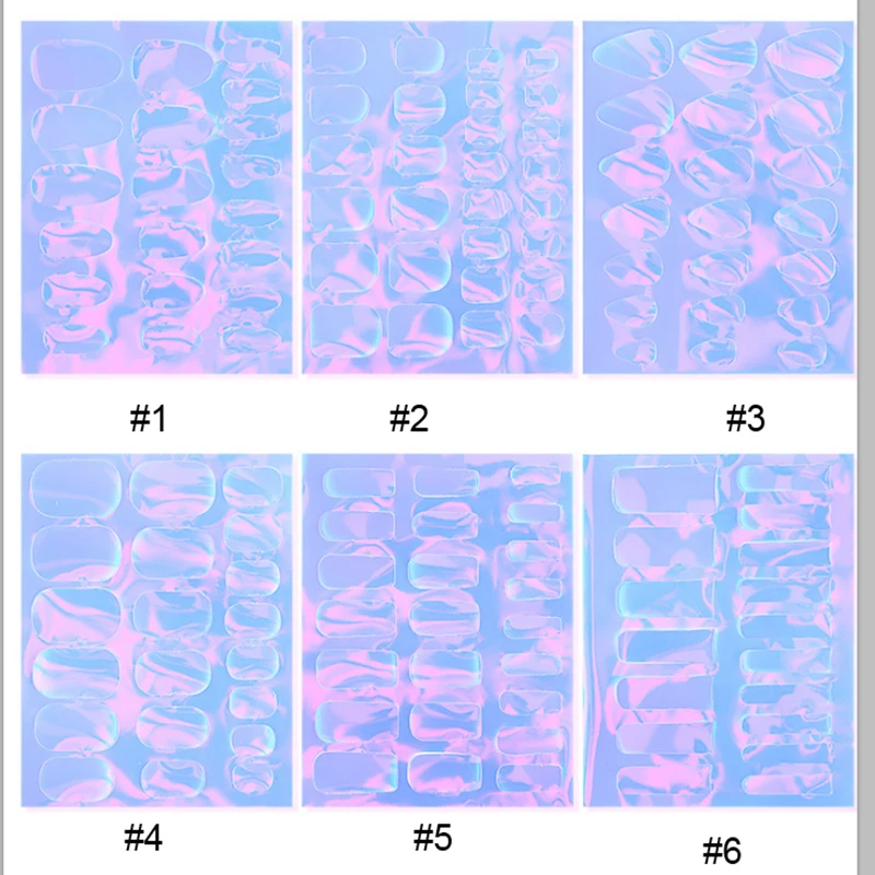 

1pc Ice Block Aurora Nail Sticker Laser Decals 3D Adhesive Cool& Refreshing Nail Tips Art Sticker, Holo Glass Foils Sticker #NK