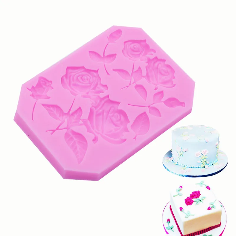 

Branch Rose Fondant Silicone Mold for DIY Pastry Cupcake Dessert Lace Cake Decoration Kitchen Accessories Baking Tool