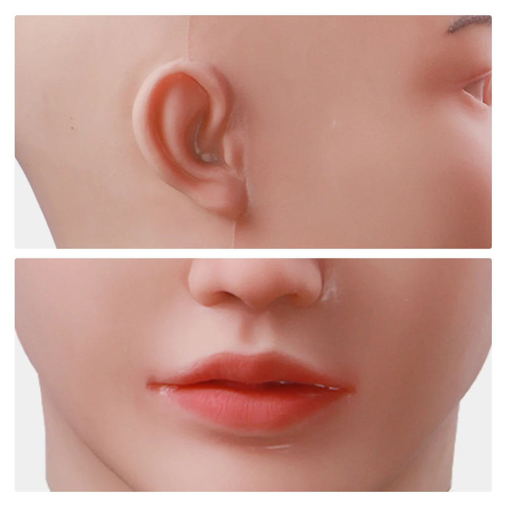 1 шт. Реалистичная силиконовая лицевая часть реалистичное настоящее лицо для