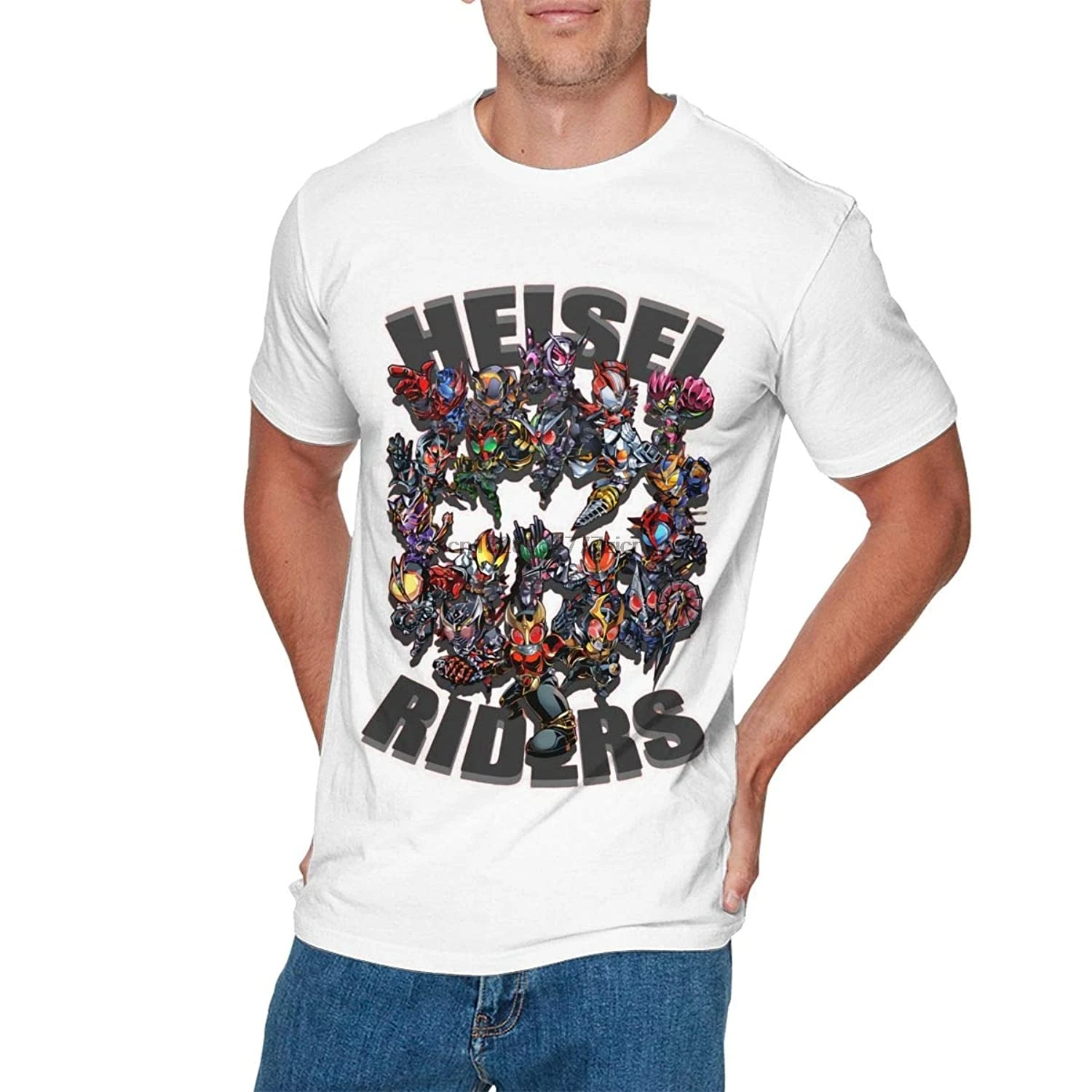 

MargJordanaret Mens Anime Particular Kamen Rider Tshirt White