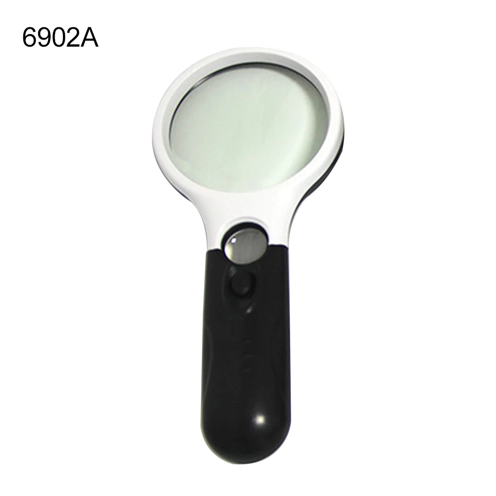 

Handheld Magnifier Reading Magnifying Glass Lens Jewelry Loupe 3X 45X with 3 LED Light for Reading Inspection Jewellery Hobbies