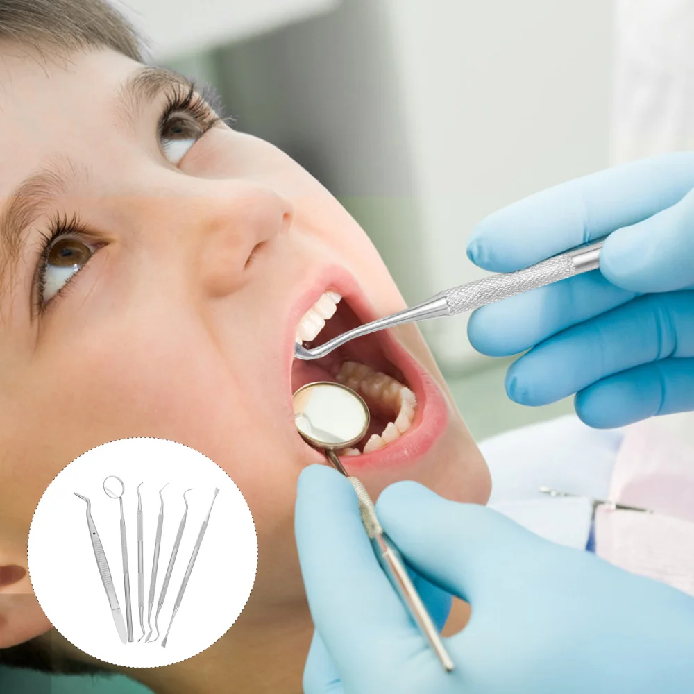 

6pcs Professional Dental Hygiene Kit Calculus Plaque Remover with Storage Box