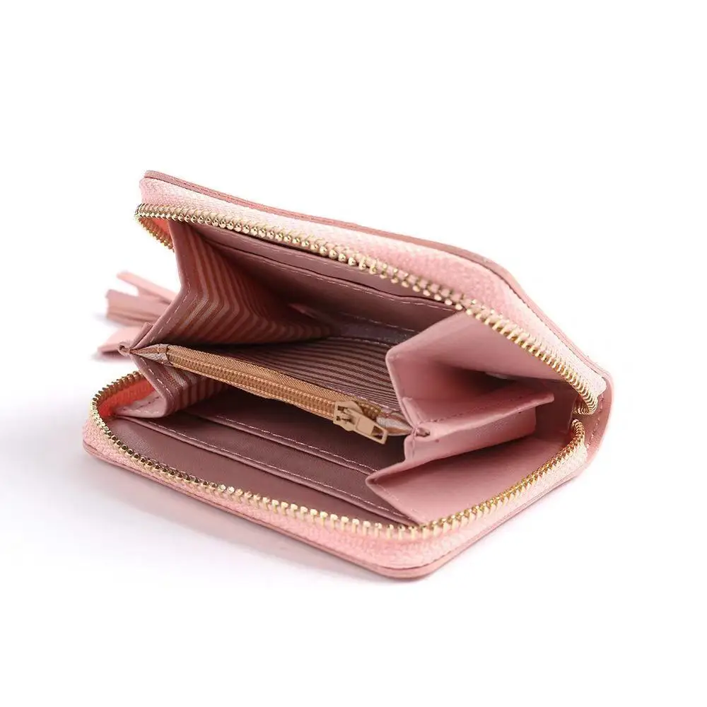 

New fashion ladies short cartoon wallet mini wallet foldable PU leather bag female purse card holder 2019