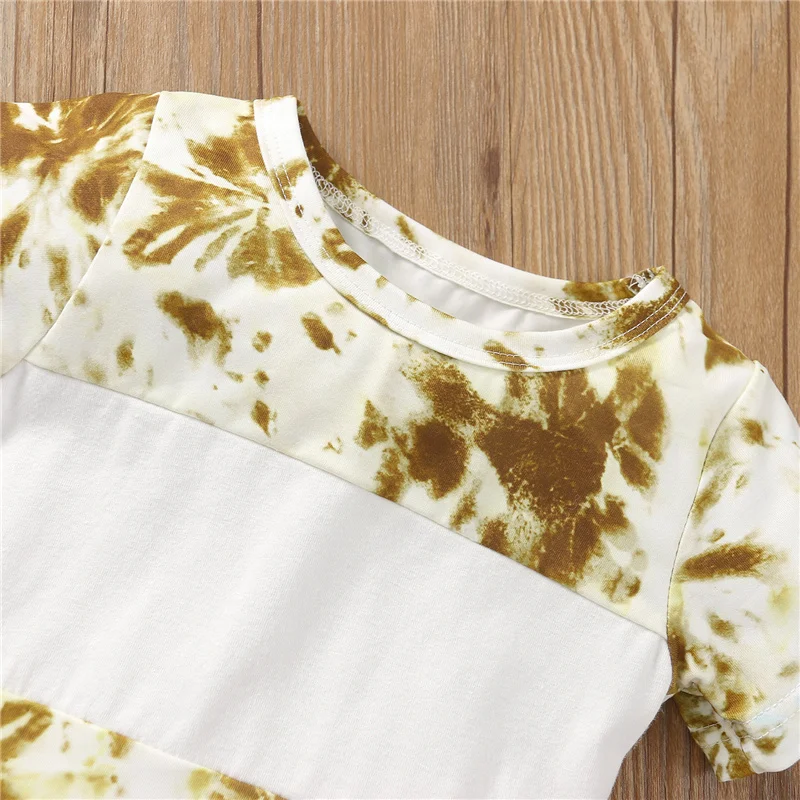 

2Pcs Children Boys T-shirt and Shorts Set,Fashion Breathable Fresh Tie-dye Printed Short Sleeve Tops+Short Pants for Baby Boys