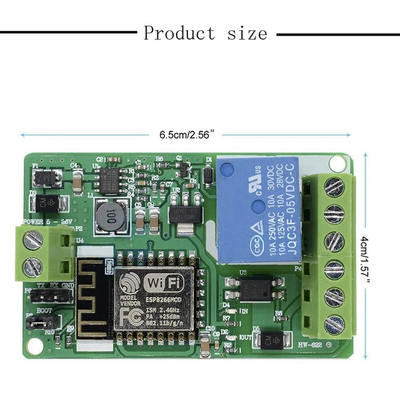 

ESP8266 Relay Module 10A 220V Network Relay with VHM-018 DC 5V Real Time Timing Delay Timer Relay Module
