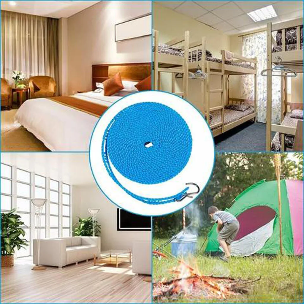 5 м Нескользящая веревка для белья нейлоновая ветрозащитная сушки одежды в