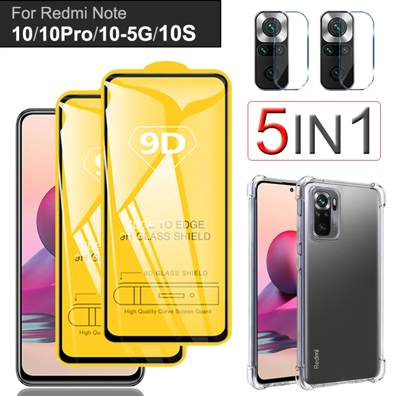 

Case+Glass+Camera Protector for Xiaomi Redmi Note 10 S Tempered Glass Note10 /Pro 10 5G Screen Protector Redmi Note 10S Glass