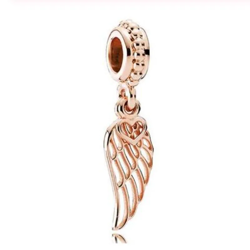 

100% 925 Sterling Silver Charm New Angel Wing Pendant Fit Pandora Women Bracelet & Necklace Diy Jewelry