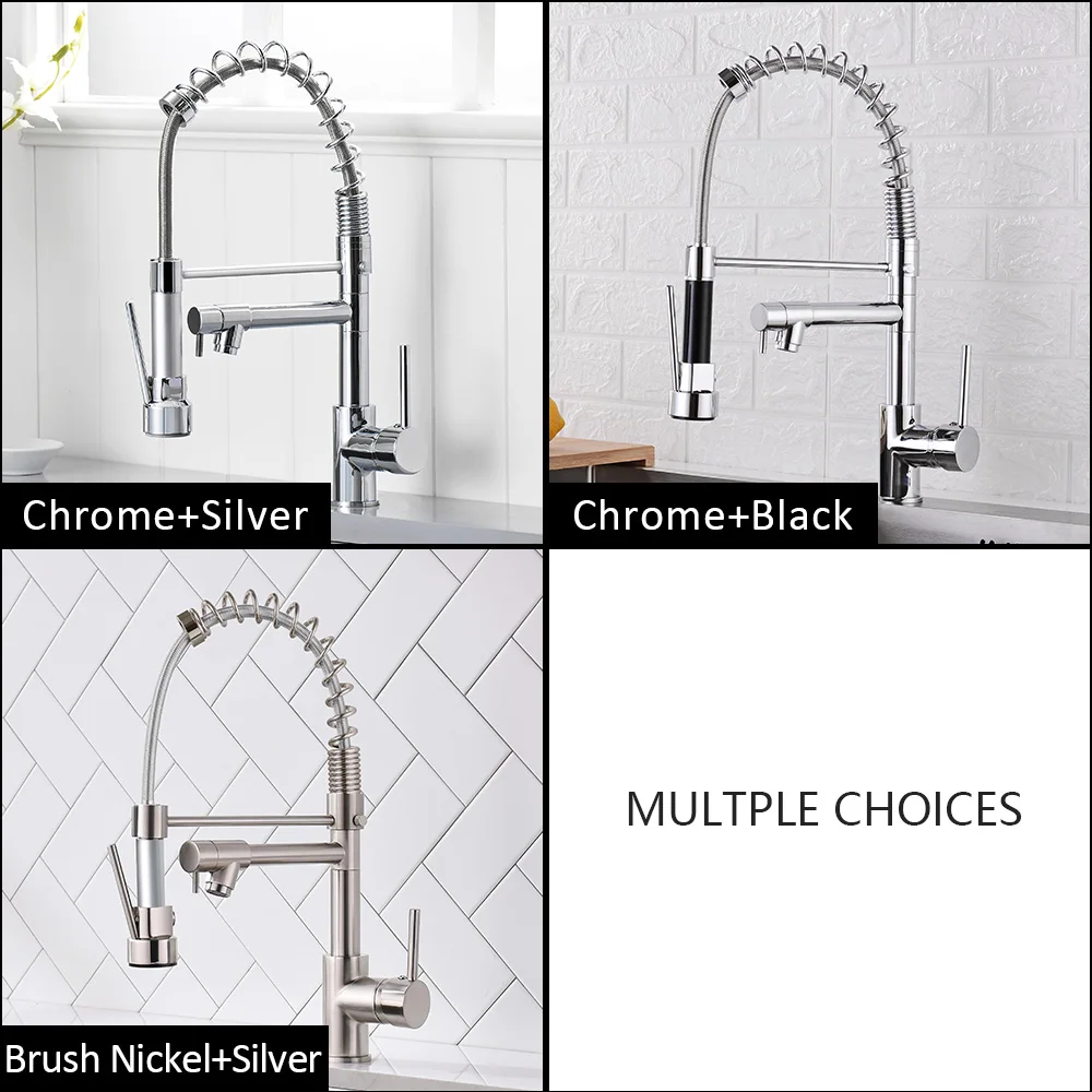 Кухонный кран выдвижной пружинный смеситель для горячей и холодной воды