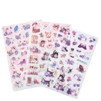 20packslot cartoon cat self adhesive decorative stickers gifts label school office stationery sticky childrens toys wholesale