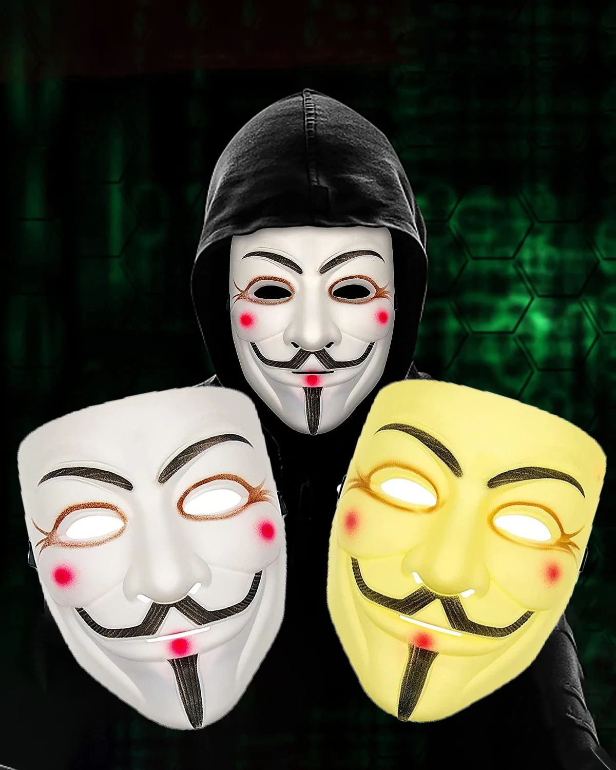 2x Классический V for Vendetta хакер маска Косплэй анонимным Гай Фокс Хэллоуин для