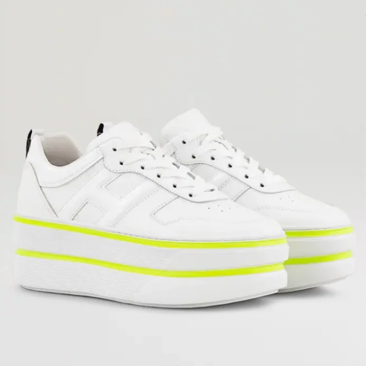Zapatillas mujer; Новинка года; Цвета: зеленый, нейлон; красивые женские кроссовки на высокой платформе 6 см со шнуровкой; мягкая кожа