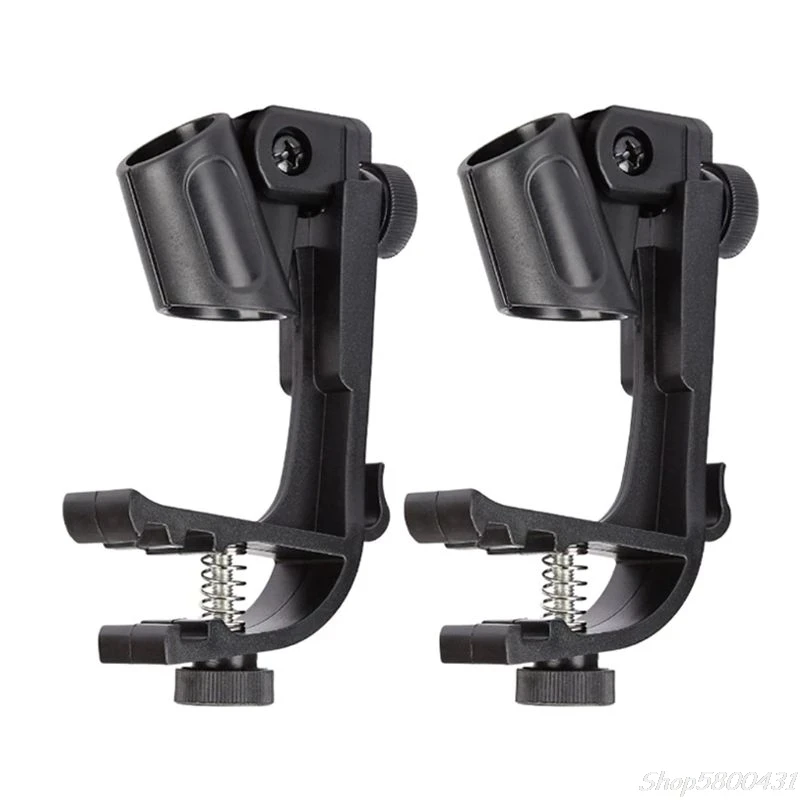 

Durable Clip On Drum Rim Shockproof Mount Adjustable Microphone Mic Clamp Stand Holder Bracket
