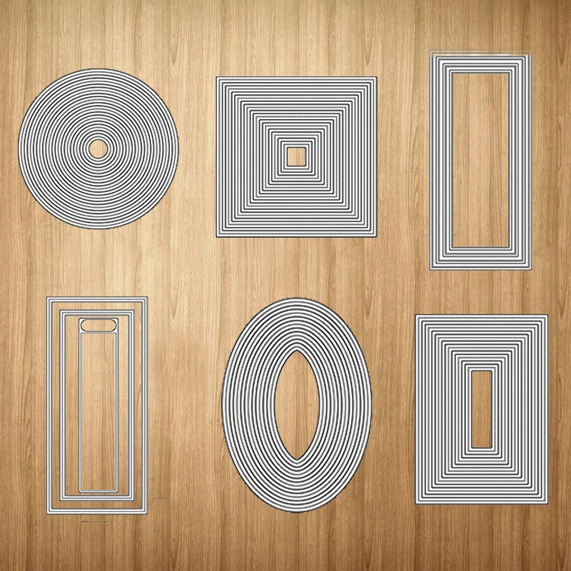 

Metal Cutting Dies Multiple Rectangle Square Circle Oval Craft Stencil Diy Scrapbook Handmade Card Make Shape Album Decor Model