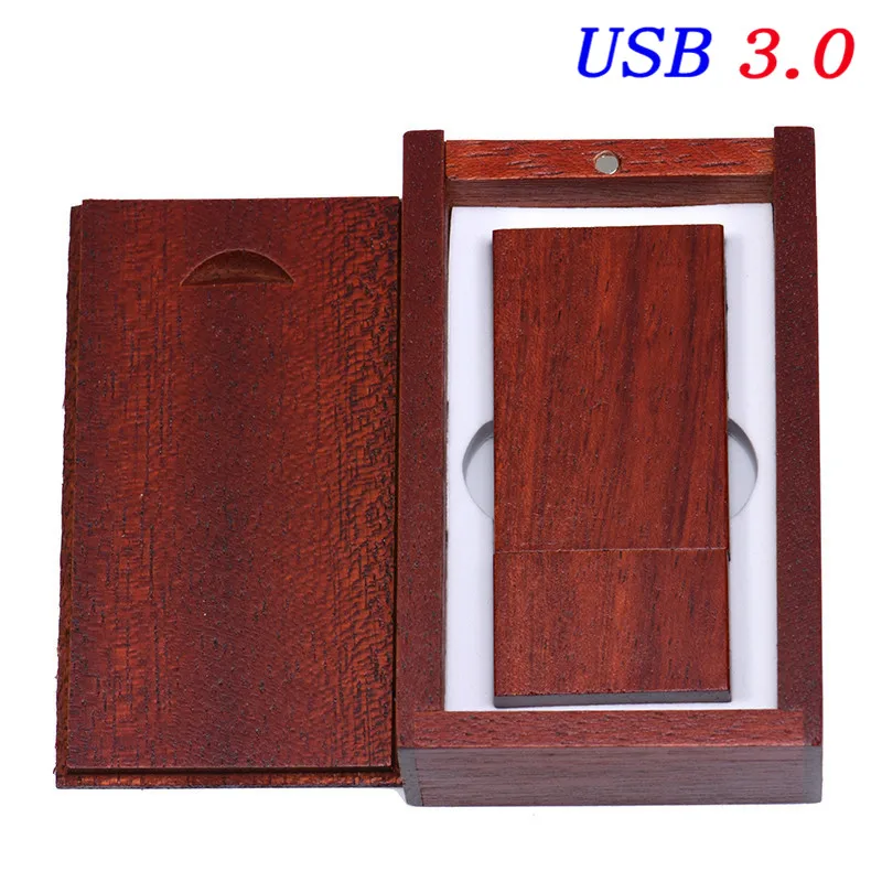SHANDIAN USB 3,0 деревянный usb с коробкой USB флеш-накопитель ручка драйвер деревянные чипы pendrive 4 ГБ 8 ГБ 16 г 32 Гб 64 Гб креативный персональный логотип - Цвет: Rose with box