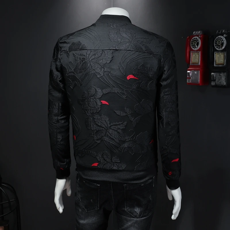 Мужские куртки с цветочным принтом Новые Модные Винтажные деловые