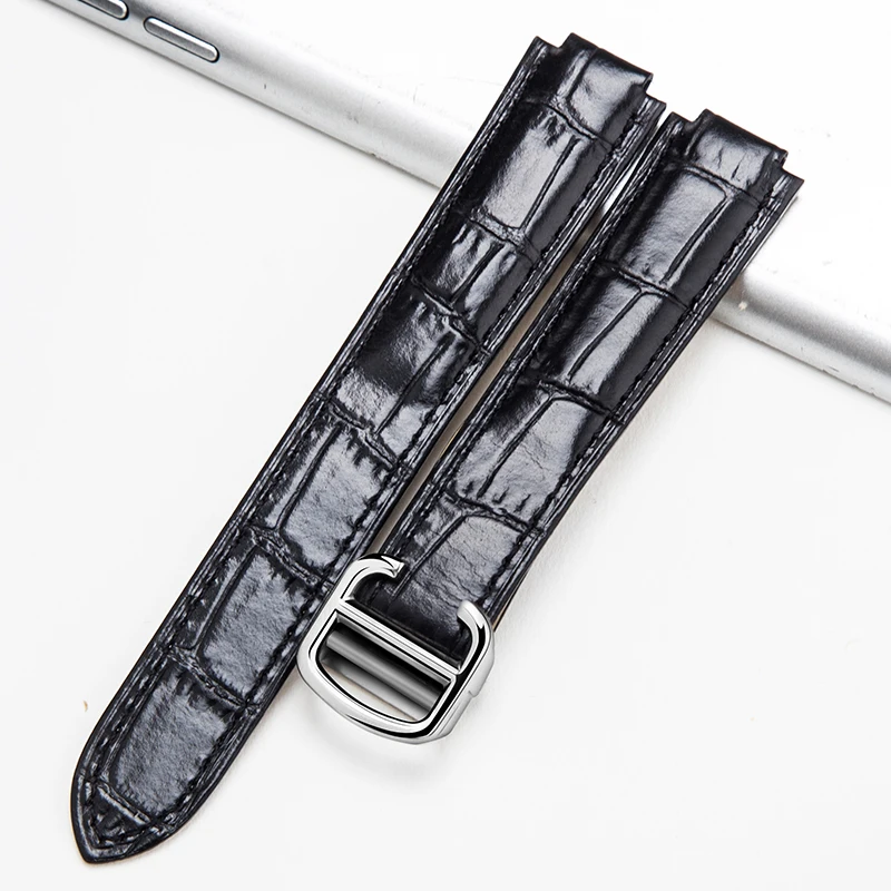 Ремешок для наручных часов из натуральной кожи браслет с пряжкой золотистого