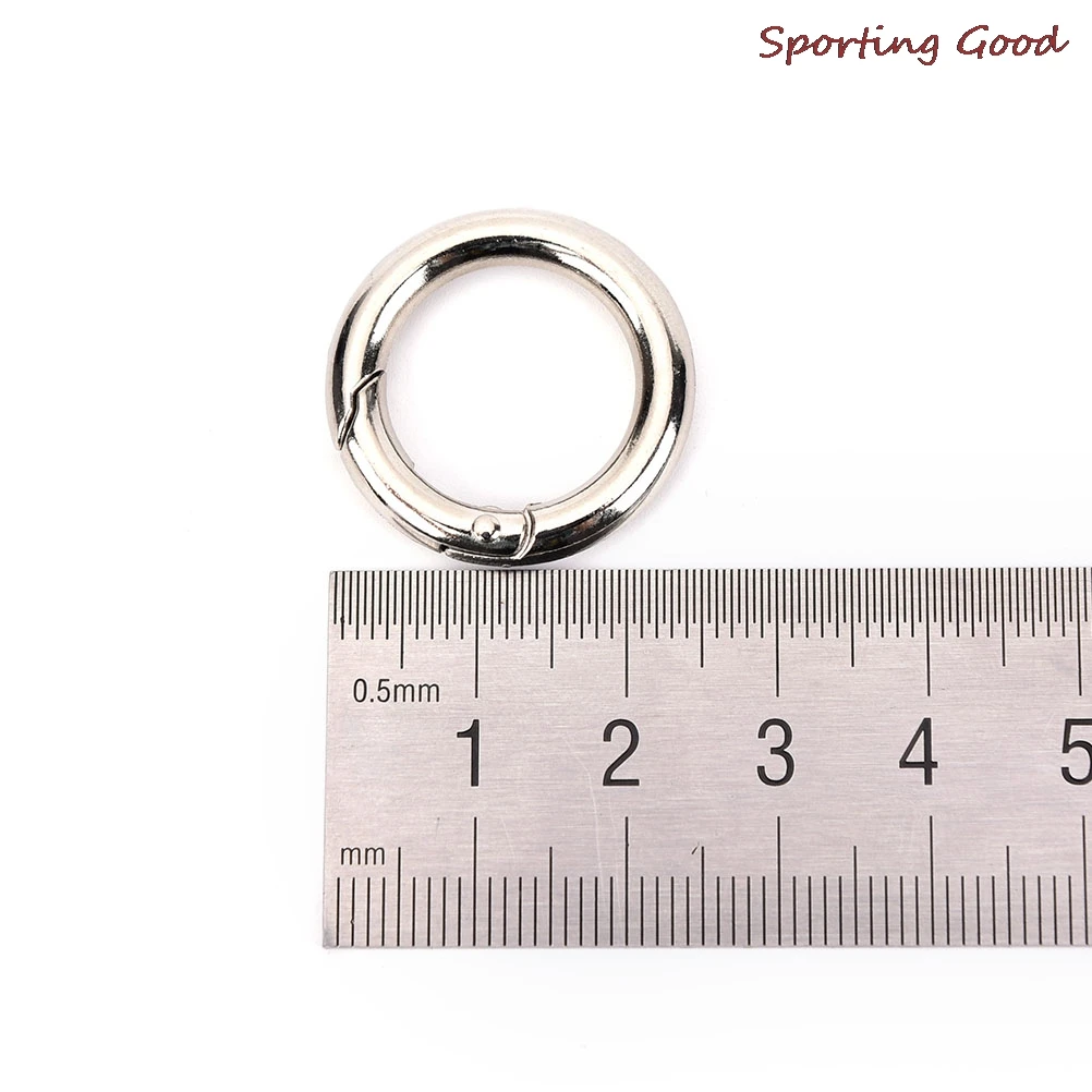

6PCS Silver Circle Round Carabiner Camping Spring Snap Clip Hook Keychain Camping Climbing Hiking Outdoor