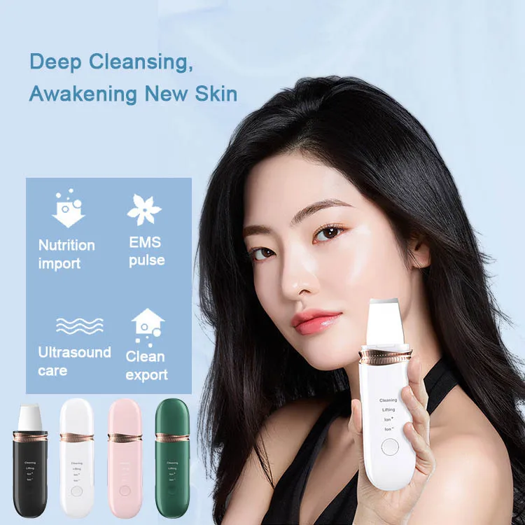 

Ultra Sonic Skin Scrubber Portable Beauty Equipment Blackhead Remover Deep Cleaning 25K High Frequency Vibration Face Spatula