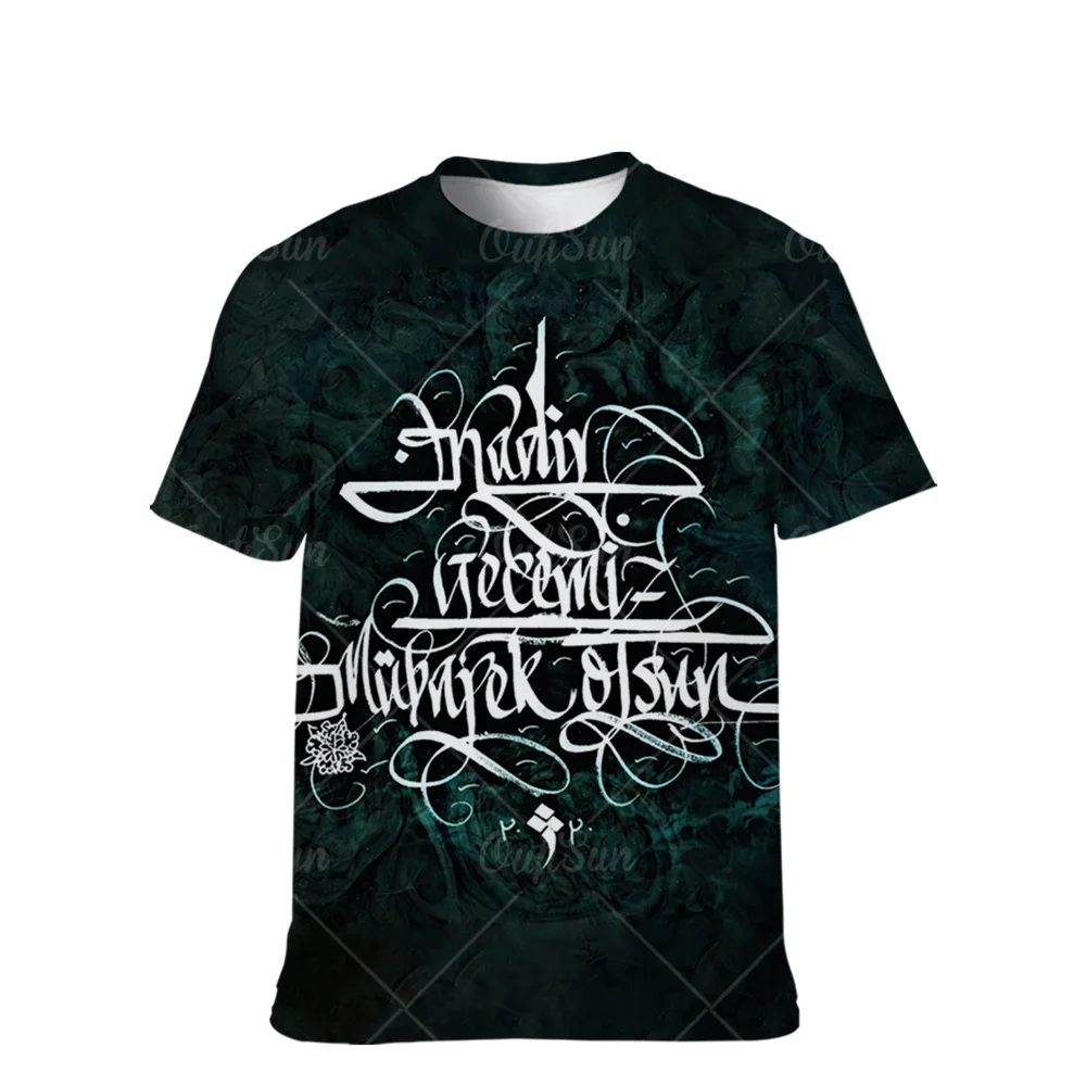 

Summer Men'S 3d Printing T-Shirt Casual Sports Short-Sleeved T-Shirt Oversize O-Neck Loose High-Quality Letter Pattern Clothing