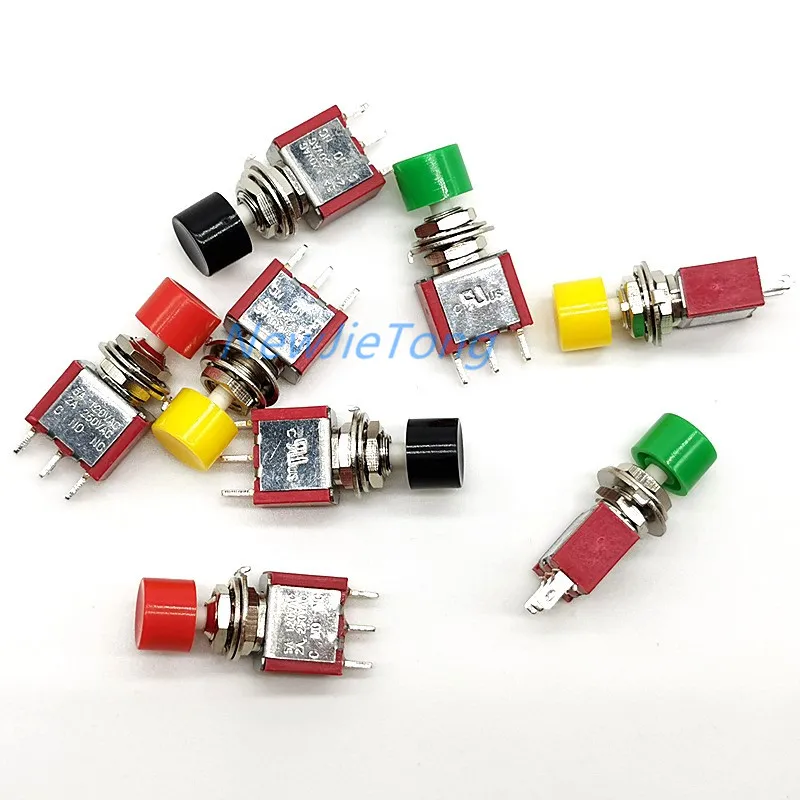 5Pcs 3Pin C-NO-NC 6mm DS-612 Mini Momentary Automatic Return Push Button Switch ON-(ON) 2A 250VAC/5A 120VAC Toggle Switches - купить по