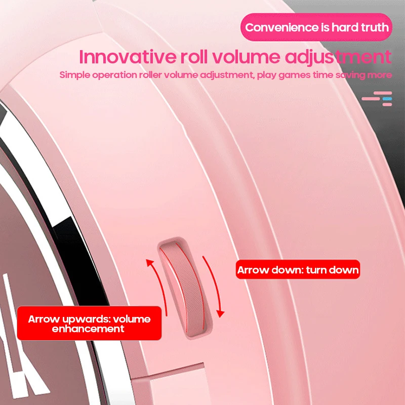 

7.1 Surround Sound Pink Headphones Gaming Headset Wired With Microphone Professional Gamer RGB Light For PS4 Phone PC