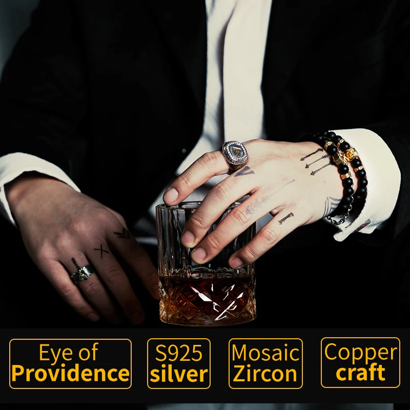 Серебряные кольца глаз Провиденса для мужчин винтажные модные ювелирные изделия