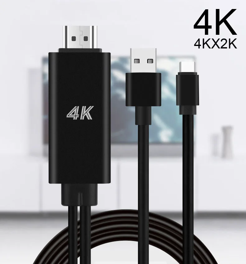 4K Type C HD видеокабель-адаптер конвертер для Macbook Samsung S8 S9 S10 S20 Note20 10 Huawei P20 P30 проектор