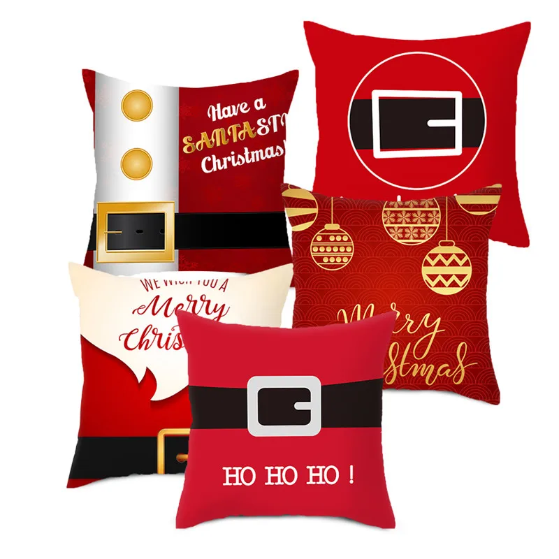 Fuwatacchi 2pcs/lot Red Printed Cushion Cover Christmas Gift Decorative Pillow Covers for Home Sofa Throw Pillowcases 45*45cm | Дом и сад