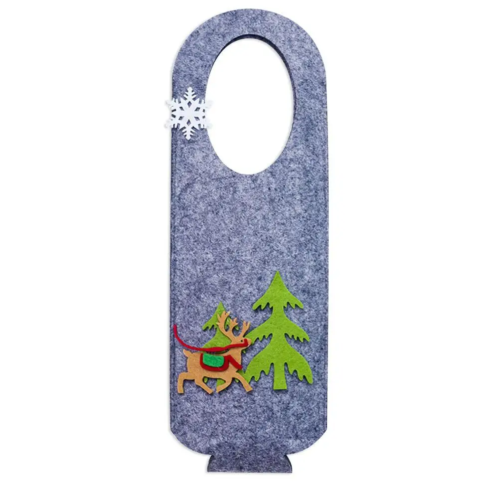 Рождественская крышка для бутылки с красным вином мультяшный Войлок винная