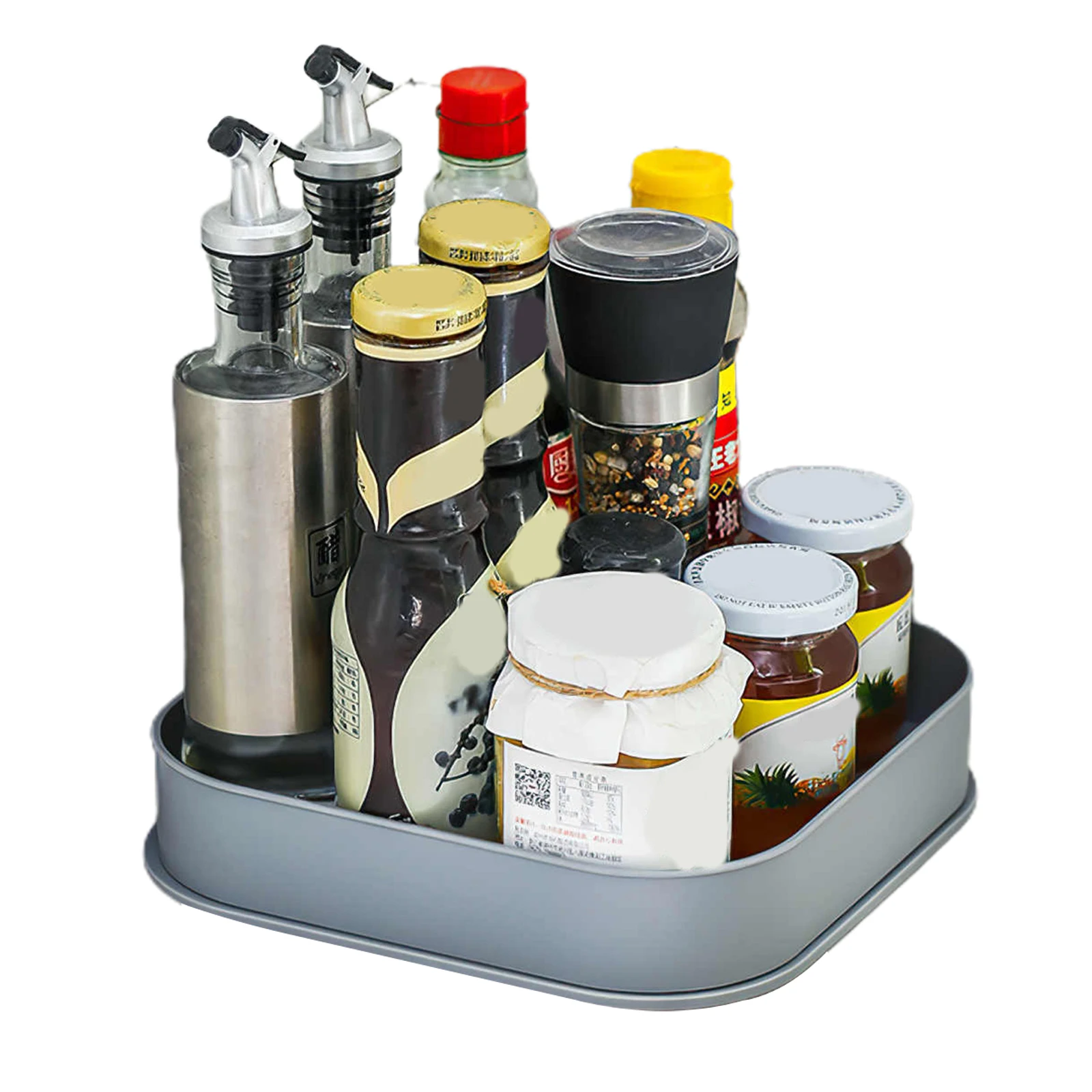 

Rotating Spice Rack Organizer Seasoning Holder Kitchen Storage Tray Home Supplies For Bathroom Cabinets