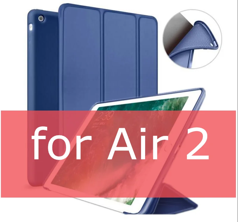 SUREHIN хороший чехол для apple iPad air 2 1 9,7 чехол силиконовый мягкий защитный умный кожаный чехол для iPad 9,7 чехол - Цвет: deep blue for Air 2