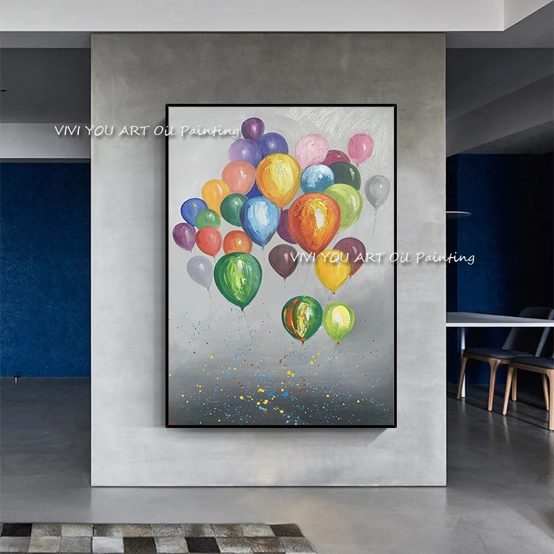 

Big Size Balloon Wall Art Canvas Handpainted Canvas Painting Decorative Picture For Office Living Room Home Decor