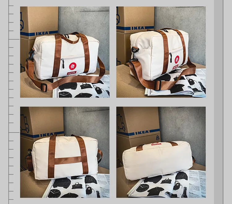 Letter Print Waterproof Large Capacity Oxford Travel Bag Unisex Zipper Fitness Gym Handbag Shoulder Messenger Bag Duffle Luggage