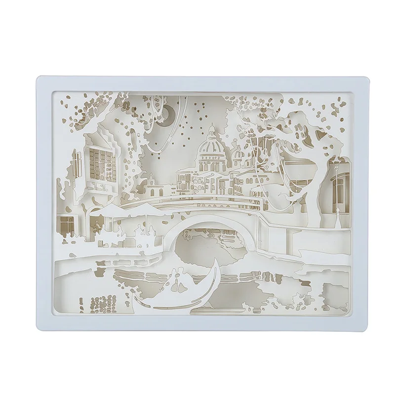 

High Art Decoration 3D Paper Carving Light Lamp LED Gift for Home Bedroom Bedside LG66
