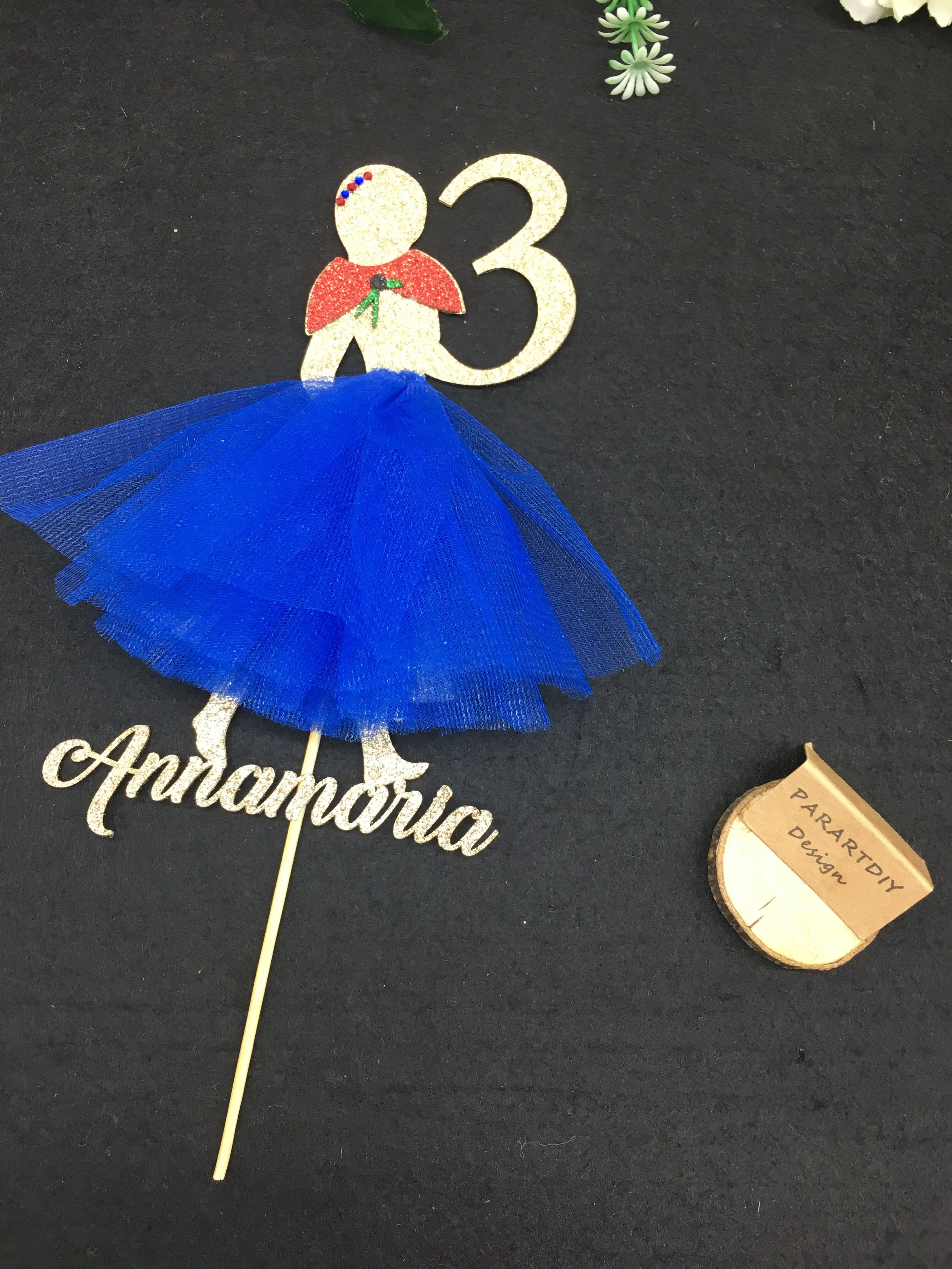 Пользовательское имя возраст блеск Elsas Анна на день рождения торт Топпер