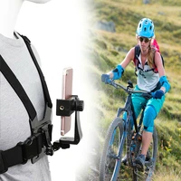 outdoor cell phone clip action camera adjustable straps stand mobile phone chest mount harness strap holder biking tools