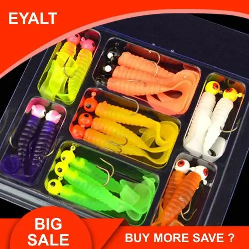 17 шт./компл. мягкие приманки один хвост личинка свинцовые крючки комплектов