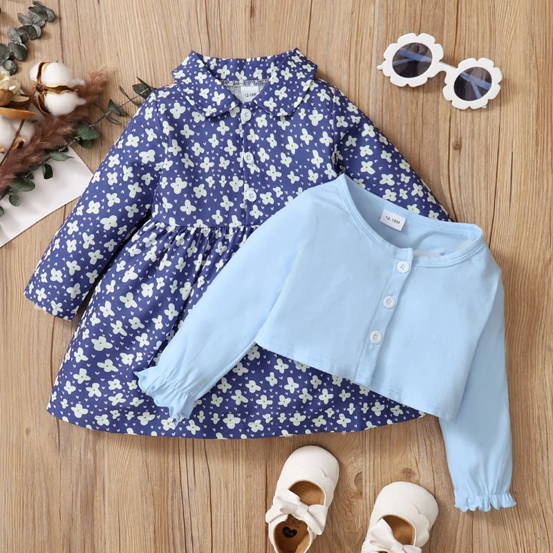 

Ecavus Baby Girls Casual Sweet Dresses Spring and Autumn New Suit Fashion Kids Girl Floral Dresses Chidlren Cute Girl Clothing