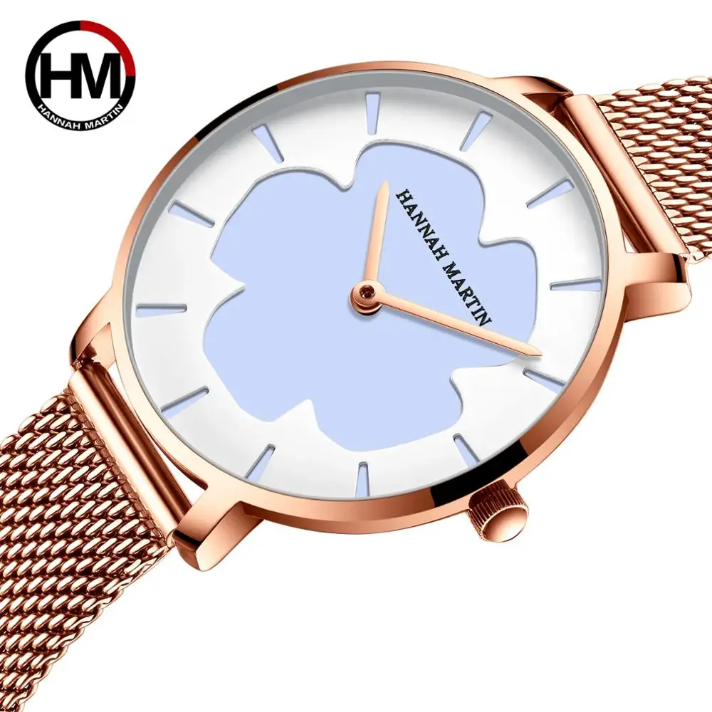 

Drop Shipping New Black Technology Magic Flower Change Color in the Sun Stainless Steel Mesh Band Japan Quartz Watches for Women