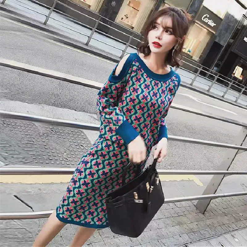 

Женский комплект из двух предметов, трикотажный топ с длинным рукавом и элегантная юбка, весна-осень 2022